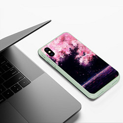 Чехол iPhone XS Max матовый Небо сакуры, цвет: 3D-салатовый — фото 2