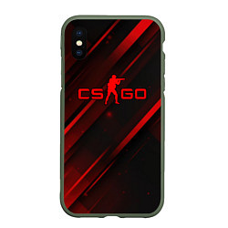 Чехол iPhone XS Max матовый CS GO red light, цвет: 3D-темно-зеленый