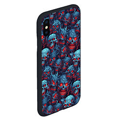 Чехол iPhone XS Max матовый Monster skulls pattern, цвет: 3D-черный — фото 2