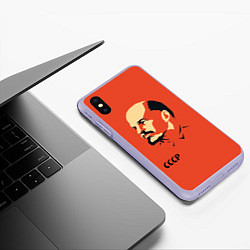 Чехол iPhone XS Max матовый СССР Ленин жив, цвет: 3D-светло-сиреневый — фото 2
