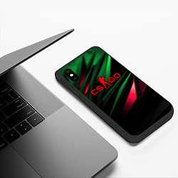 Чехол iPhone XS Max матовый CS GO green red, цвет: 3D-черный — фото 2