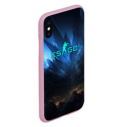 Чехол iPhone XS Max матовый CSGO blue logo, цвет: 3D-розовый — фото 2