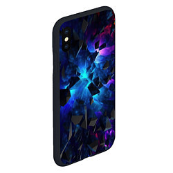 Чехол iPhone XS Max матовый Объемные летящие элементы, цвет: 3D-черный — фото 2