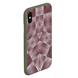 Чехол iPhone XS Max матовый В коричневых тонах геометрический узор, цвет: 3D-темно-зеленый — фото 2