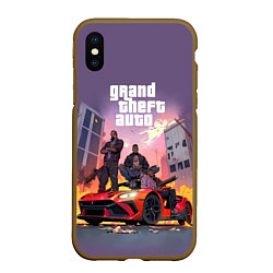 Чехол iPhone XS Max матовый Grand Theft Auto - game