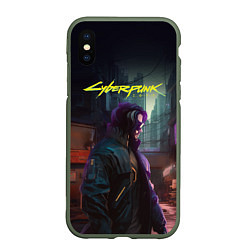 Чехол iPhone XS Max матовый Cyberpunk 2077 - Keanu Reeves