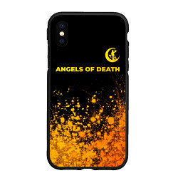 Чехол iPhone XS Max матовый Angels of Death - gold gradient: символ сверху, цвет: 3D-черный