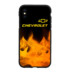 Чехол iPhone XS Max матовый Chevrolet - gold gradient: символ сверху