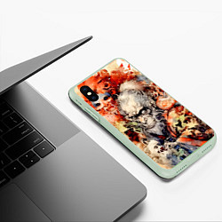 Чехол iPhone XS Max матовый Саругами, цвет: 3D-салатовый — фото 2