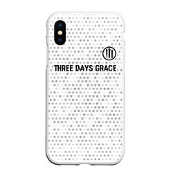 Чехол iPhone XS Max матовый Three Days Grace glitch на светлом фоне: символ св