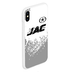 Чехол iPhone XS Max матовый JAC speed на светлом фоне со следами шин: символ с, цвет: 3D-белый — фото 2