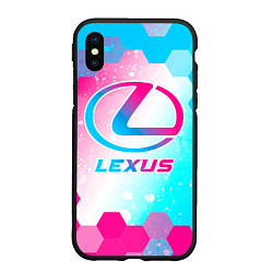 Чехол iPhone XS Max матовый Lexus neon gradient style, цвет: 3D-черный