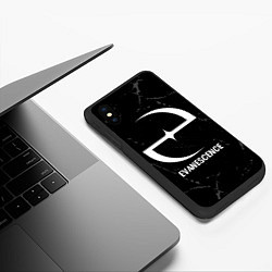 Чехол iPhone XS Max матовый Evanescence glitch на темном фоне, цвет: 3D-черный — фото 2