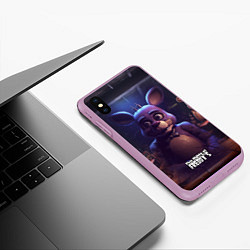 Чехол iPhone XS Max матовый Испуганный Бонни, цвет: 3D-сиреневый — фото 2