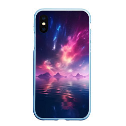 Чехол iPhone XS Max матовый Space and islands, цвет: 3D-голубой