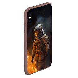 Чехол iPhone XS Max матовый Огонь в космосе, цвет: 3D-коричневый — фото 2