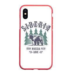 Чехол iPhone XS Max матовый Сибирь - из России с любовью, цвет: 3D-красный