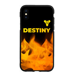 Чехол iPhone XS Max матовый Destiny - gold gradient: символ сверху, цвет: 3D-черный