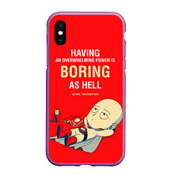 Чехол iPhone XS Max матовый Saitama kid, цвет: 3D-фиолетовый