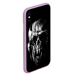 Чехол iPhone XS Max матовый Brutal skull, цвет: 3D-сиреневый — фото 2