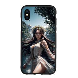 Чехол iPhone XS Max матовый Русская красивая девушка на природе, цвет: 3D-черный