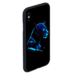 Чехол iPhone XS Max матовый Пантера киберпан, цвет: 3D-черный — фото 2