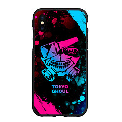 Чехол iPhone XS Max матовый Tokyo Ghoul - neon gradient, цвет: 3D-черный