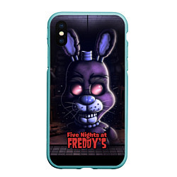 Чехол iPhone XS Max матовый Five Nights at Freddys Bonnie, цвет: 3D-мятный