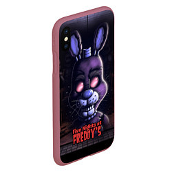 Чехол iPhone XS Max матовый Five Nights at Freddys Bonnie, цвет: 3D-малиновый — фото 2