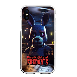 Чехол iPhone XS Max матовый Five Nights at Freddys Bonnie, цвет: 3D-белый