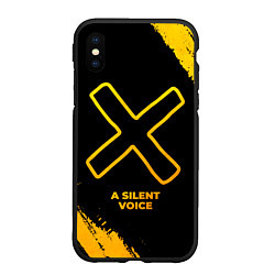 Чехол iPhone XS Max матовый A Silent Voice - gold gradient, цвет: 3D-черный