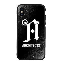 Чехол iPhone XS Max матовый Architects glitch на темном фоне, цвет: 3D-черный