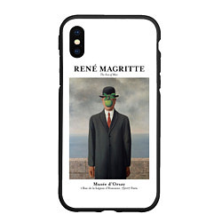 Чехол iPhone XS Max матовый Рене Магритт - Сын человеческий, цвет: 3D-черный