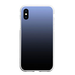 Чехол iPhone XS Max матовый Градиент сиренево-черный