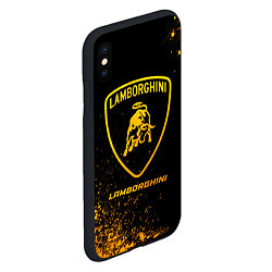 Чехол iPhone XS Max матовый Lamborghini - gold gradient, цвет: 3D-черный — фото 2