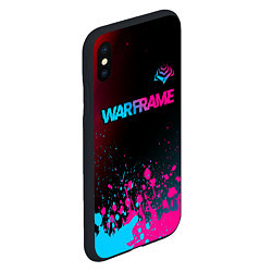 Чехол iPhone XS Max матовый Warframe - neon gradient: символ сверху, цвет: 3D-черный — фото 2