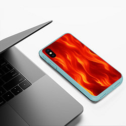 Чехол iPhone XS Max матовый Огонь рыжий, цвет: 3D-мятный — фото 2