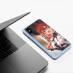 Чехол iPhone XS Max матовый Реинкарнация Безработного Eris Greyrat, цвет: 3D-голубой — фото 2