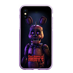 Чехол iPhone XS Max матовый Five Nights at Freddys Bonnie, цвет: 3D-сиреневый
