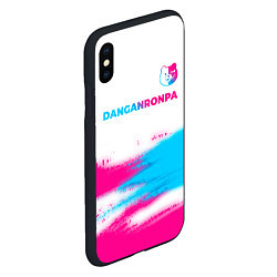 Чехол iPhone XS Max матовый Danganronpa neon gradient style: символ сверху, цвет: 3D-черный — фото 2