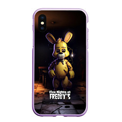 Чехол iPhone XS Max матовый Spring Bonnie Five Nights at Freddys, цвет: 3D-сиреневый