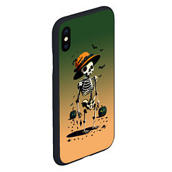 Чехол iPhone XS Max матовый Funny skeleton - halloween - neural network, цвет: 3D-черный — фото 2
