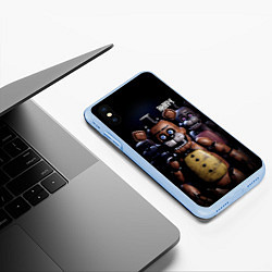 Чехол iPhone XS Max матовый Five Nights at Freddys персонажи, цвет: 3D-голубой — фото 2