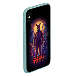 Чехол iPhone XS Max матовый Five Nights at Freddys horror, цвет: 3D-мятный — фото 2