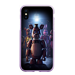 Чехол iPhone XS Max матовый Five Nights at Freddy, цвет: 3D-сиреневый