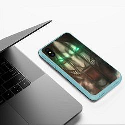 Чехол iPhone XS Max матовый Атака Титанов Eren Yaeger, цвет: 3D-мятный — фото 2