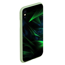 Чехол iPhone XS Max матовый Dark green background, цвет: 3D-салатовый — фото 2