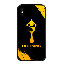 Чехол iPhone XS Max матовый Hellsing - gold gradient, цвет: 3D-черный