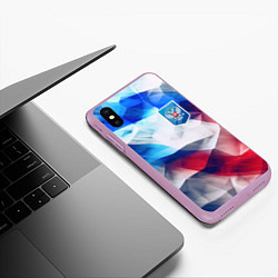 Чехол iPhone XS Max матовый Абстракция герб России, цвет: 3D-сиреневый — фото 2