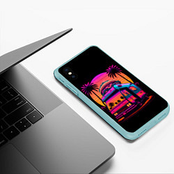 Чехол iPhone XS Max матовый Синтвейв Бургер Ван, цвет: 3D-мятный — фото 2